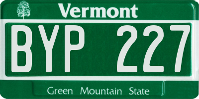 VT license plate BYP227