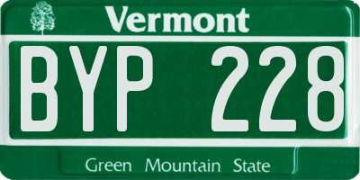 VT license plate BYP228
