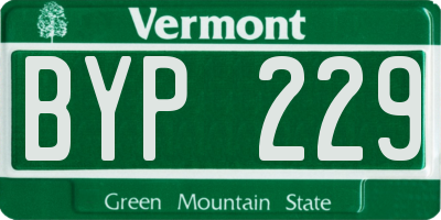 VT license plate BYP229