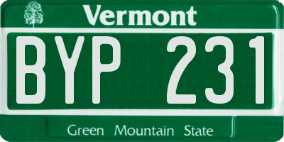 VT license plate BYP231