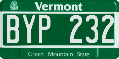 VT license plate BYP232