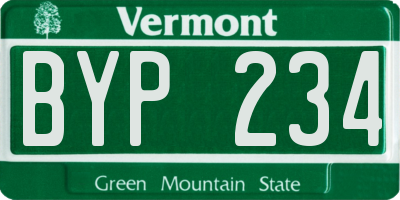 VT license plate BYP234