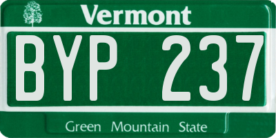 VT license plate BYP237