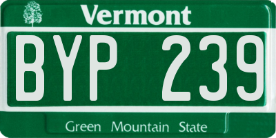 VT license plate BYP239