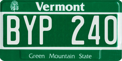 VT license plate BYP240