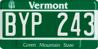 VT license plate BYP243
