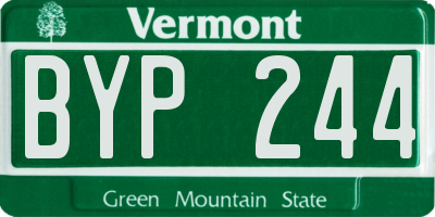 VT license plate BYP244