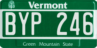 VT license plate BYP246