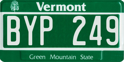 VT license plate BYP249