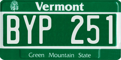 VT license plate BYP251