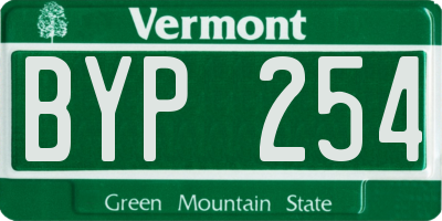 VT license plate BYP254
