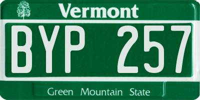 VT license plate BYP257