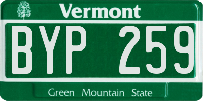 VT license plate BYP259