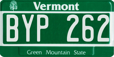 VT license plate BYP262