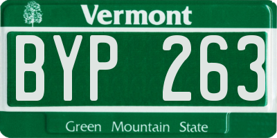 VT license plate BYP263