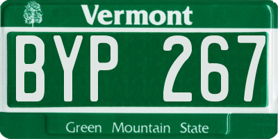 VT license plate BYP267
