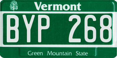 VT license plate BYP268