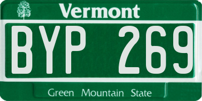 VT license plate BYP269