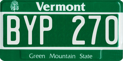 VT license plate BYP270