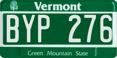 VT license plate BYP276