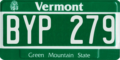 VT license plate BYP279