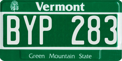 VT license plate BYP283