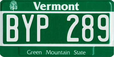 VT license plate BYP289