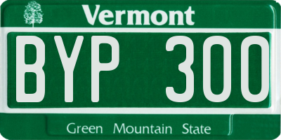 VT license plate BYP300