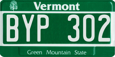 VT license plate BYP302