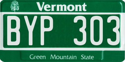 VT license plate BYP303