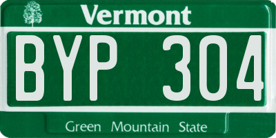 VT license plate BYP304