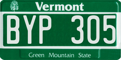 VT license plate BYP305