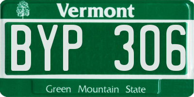VT license plate BYP306