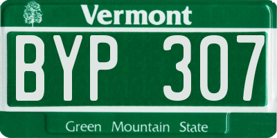 VT license plate BYP307