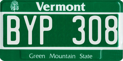 VT license plate BYP308