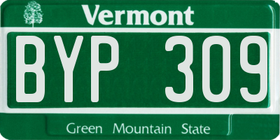 VT license plate BYP309