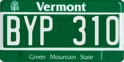 VT license plate BYP310
