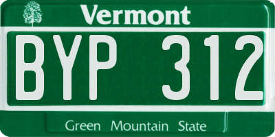 VT license plate BYP312