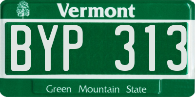 VT license plate BYP313