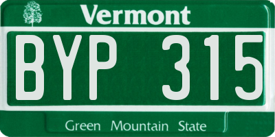 VT license plate BYP315