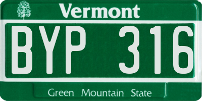 VT license plate BYP316