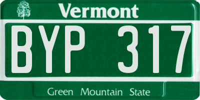 VT license plate BYP317