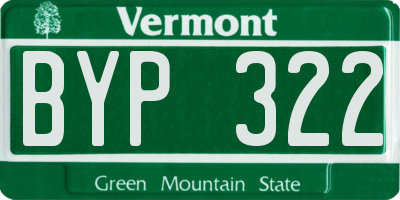 VT license plate BYP322