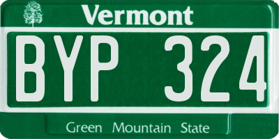 VT license plate BYP324