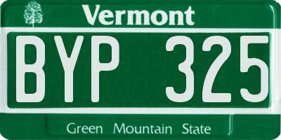VT license plate BYP325