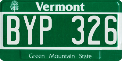 VT license plate BYP326