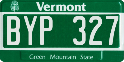 VT license plate BYP327