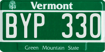 VT license plate BYP330