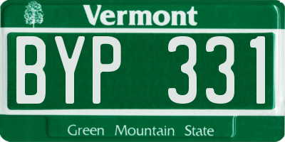 VT license plate BYP331