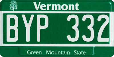 VT license plate BYP332